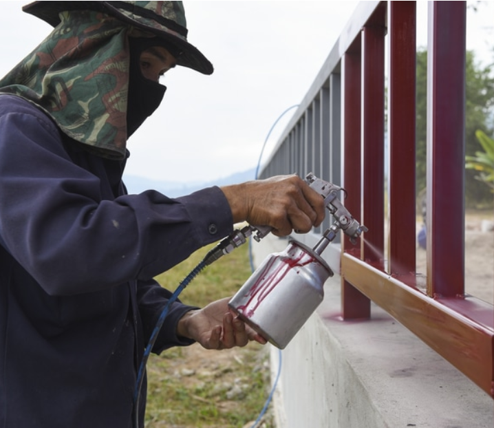 Synthetic enamel industrial coating application